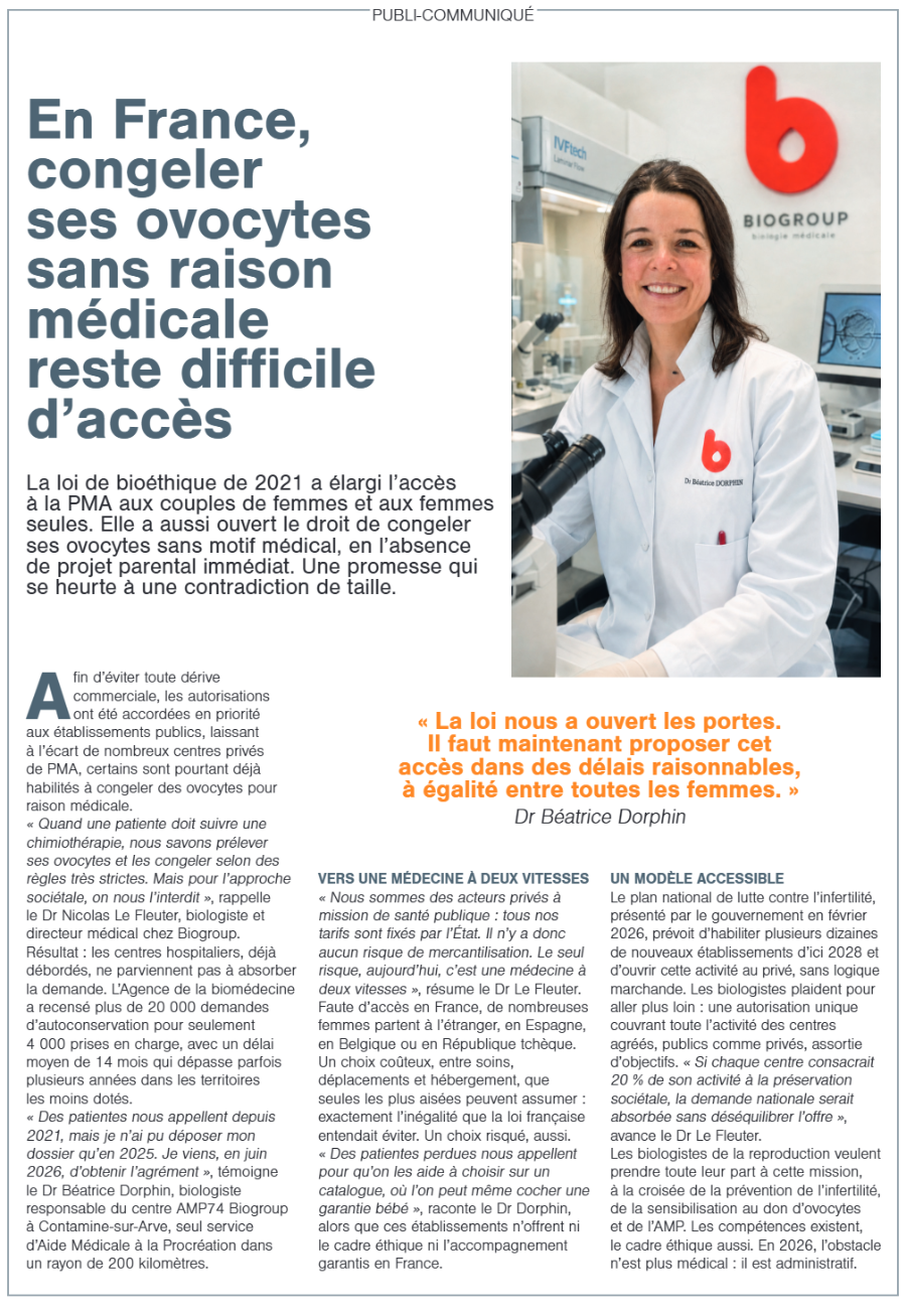 Biogroup dans Le Figaro Santé